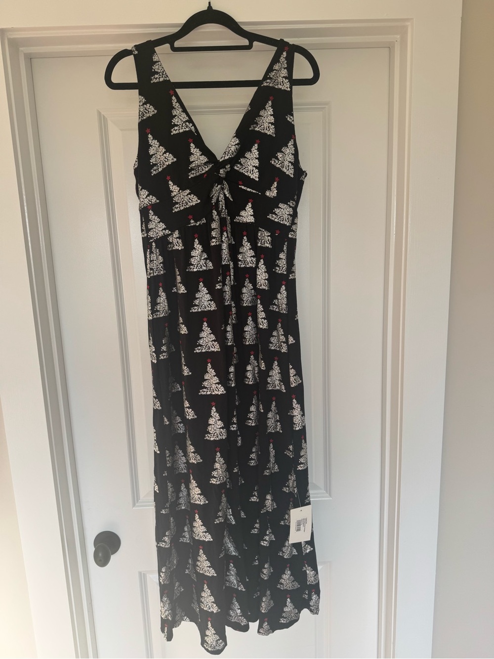 Kickee Pants Black Nightgown with White Tree Print